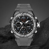 Analog-Digital Sports Watch: Chronograph, Dual Time, Alarm, Stopwatch, Water-Resistant, Shock-Resistant, Back Light Display- The Perfect Watches for Men LCDA8006