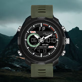 Analog-Digital Sports Watch: Chronograph, Dual Time, Alarm, Stopwatch, Water-Resistant, Shock-Resistant, Back Light Display- The Perfect Watches for Men LCDA8014