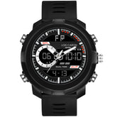 Analog-Digital Sports Watch: Chronograph, Dual Time, Alarm, Stopwatch, Water-Resistant, Shock-Resistant, Back Light Display- The Perfect Watches for Men LCDA8013