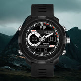 Analog-Digital Sports Watch: Chronograph, Dual Time, Alarm, Stopwatch, Water-Resistant, Shock-Resistant, Back Light Display- The Perfect Watches for Men LCDA8013