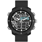 Analog-Digital Sports Watch: Chronograph, Dual Time, Alarm, Stopwatch, Water-Resistant, Shock-Resistant, Back Light Display- The Perfect Watches for Men LCDA8016
