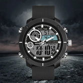 Analog-Digital Sports Watch: Chronograph, Dual Time, Alarm, Stopwatch, Water-Resistant, Shock-Resistant, Back Light Display- The Perfect Watches for Men LCDA8016