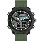 Analog-Digital Sports Watch: Chronograph, Dual Time, Alarm, Stopwatch, Water-Resistant, Shock-Resistant, Back Light Display- The Perfect Watches for Men LCDA8017