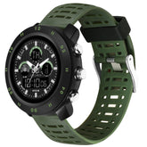 Analog-Digital Sports Watch: Chronograph, Dual Time, Alarm, Stopwatch, Water-Resistant, Shock-Resistant, Back Light Display- The Perfect Watches for Men LCDA8012