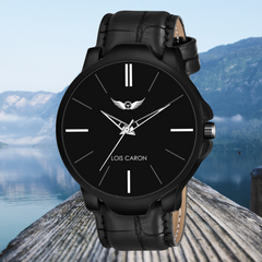 LOIS CARON Analogue Black Dial Men's Watch (LCS-4229)