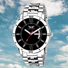 LOIS CARON Analogue Black Dial Men's Watch (LCS-8010)