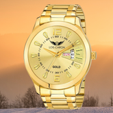 LOIS CARON Analogue Men's Watch (White Dial Gold Colored Strap) LCS-8404