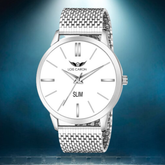LOIS CARON Mesh Design Chain Minimalist Slim Meta Quartz for Boys Analog Watch - For Men LCS-4284