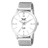 LOIS CARON Mesh Design Chain Minimalist Slim Meta Quartz for Boys Analog Watch - For Men LCS-4284
