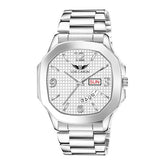 Lois Caron LCS-8314 Men's Quartz Analog Watch with Day & Date Display, Stainless Steel Strap β Stylish Square Dial (Copy)
