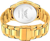 LOIS CARON Analogue Men's Watch (White Dial Gold Colored Strap) LCS-8404