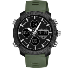 Analog-Digital Sports Watch: Chronograph, Dual Time, Alarm, Stopwatch, Water-Resistant, Shock-Resistant, Back Light Display- The Perfect Watches for Men LCDA8009