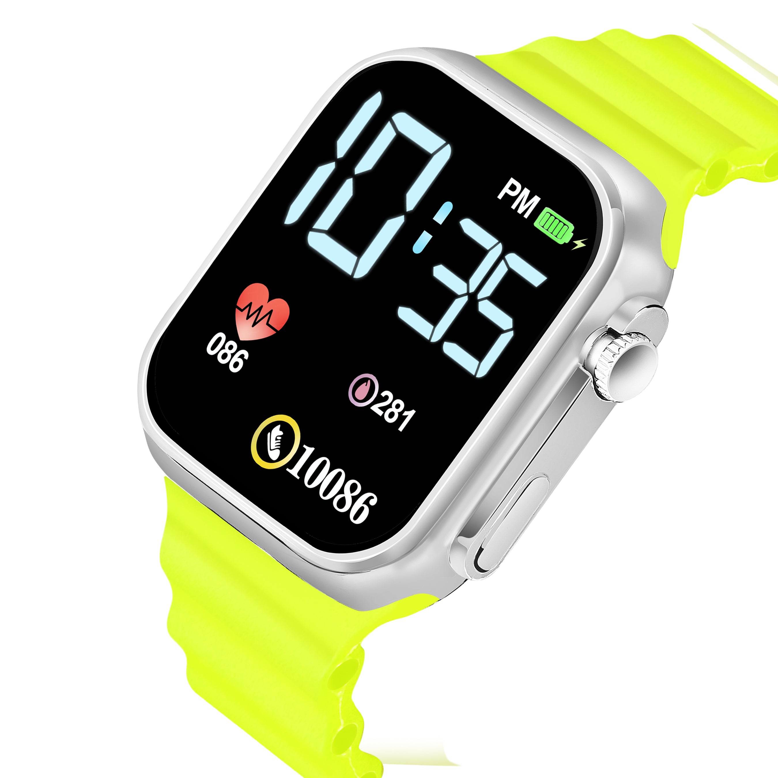 LOIS CARON D-1035 Teenagers LED Luxurious Fashion Silicone green Colored Digital Watch - For Boys & Girls