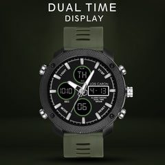 Analog-Digital Sports Watch: Chronograph, Dual Time, Alarm, Stopwatch, Water-Resistant, Shock-Resistant, Back Light Display- The Perfect Watches for Men LCDA8009