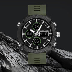 Analog-Digital Sports Watch: Chronograph, Dual Time, Alarm, Stopwatch, Water-Resistant, Shock-Resistant, Back Light Display- The Perfect Watches for Men LCDA8009