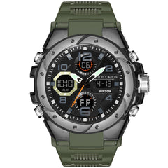 Analog-Digital Sports Watch: Chronograph, Dual Time, Alarm, Stopwatch, Water-Resistant, Shock-Resistant, Back Light Display- The Perfect Watches for Men LCDA8005