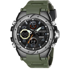 Analog-Digital Sports Watch: Chronograph, Dual Time, Alarm, Stopwatch, Water-Resistant, Shock-Resistant, Back Light Display- The Perfect Watches for Men LCDA8005