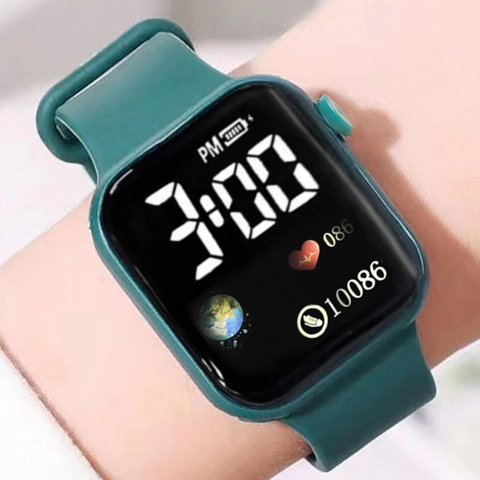 LOIS CARON  Teenagers LED Luxurious Fashion Green Colored Digital Watch - For Boys & Girls D-1034 (Green)