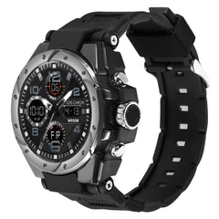 Analog-Digital Sports Watch: Chronograph, Dual Time, Alarm, Stopwatch, Water-Resistant, Shock-Resistant, Back Light Display- The Perfect Watches for Men LCDA8004