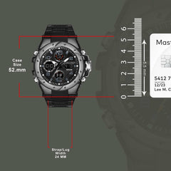 Analog-Digital Sports Watch: Chronograph, Dual Time, Alarm, Stopwatch, Water-Resistant, Shock-Resistant, Back Light Display- The Perfect Watches for Men LCDA8004