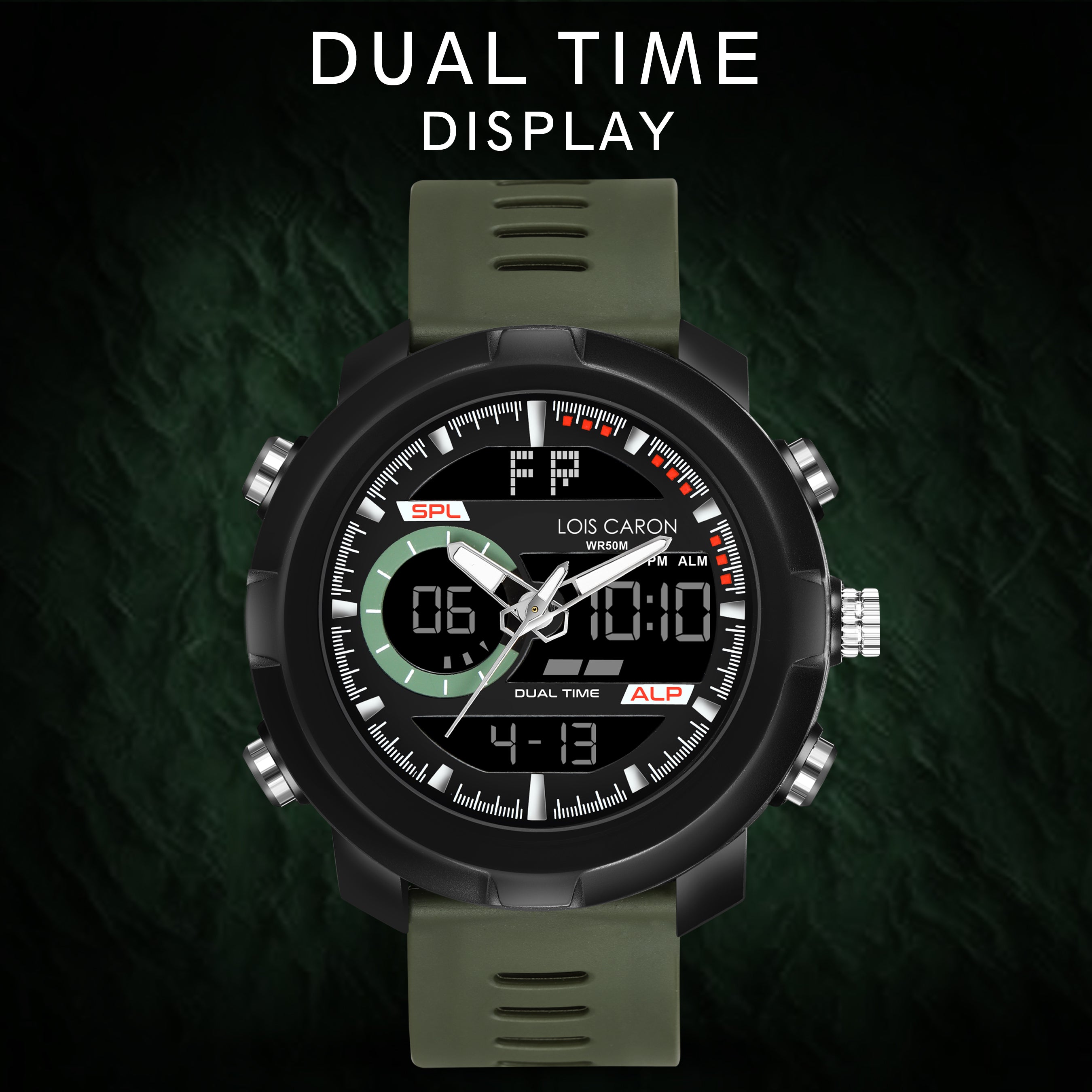 Analog-Digital Sports Watch: Chronograph, Dual Time, Alarm, Stopwatch, Water-Resistant, Shock-Resistant, Back Light Display- The Perfect Watches for
