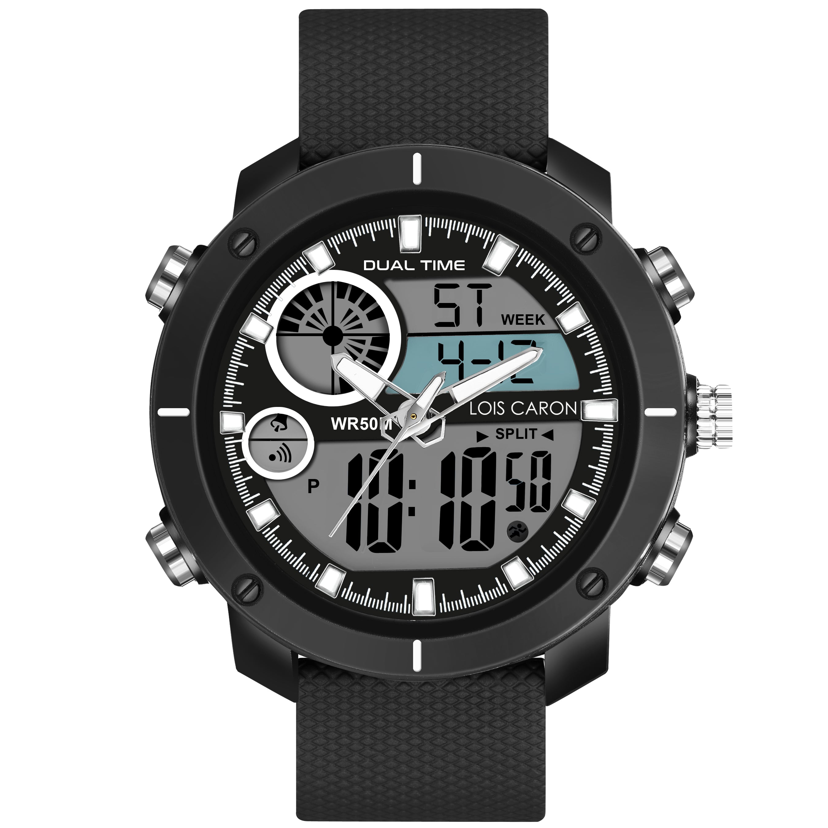 Analog-Digital Sports Watch: Chronograph, Dual Time, Alarm, Stopwatch, Water-Resistant, Shock-Resistant, Back Light Display- The Perfect Watches for