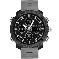 Analog-Digital Sports Watch: Chronograph, Dual Time, Alarm, Stopwatch, Water-Resistant, Shock-Resistant, Back Light Display- The Perfect Watches for Men LCDA8008