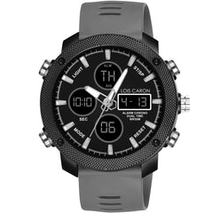 Analog-Digital Sports Watch: Chronograph, Dual Time, Alarm, Stopwatch, Water-Resistant, Shock-Resistant, Back Light Display- The Perfect Watches for Men LCDA8008