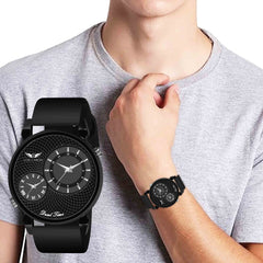 LOIS CARON  Dual Time with Slim Case and High Quality Silicon Strap Boys Analog Watch - For Men LCS-8812