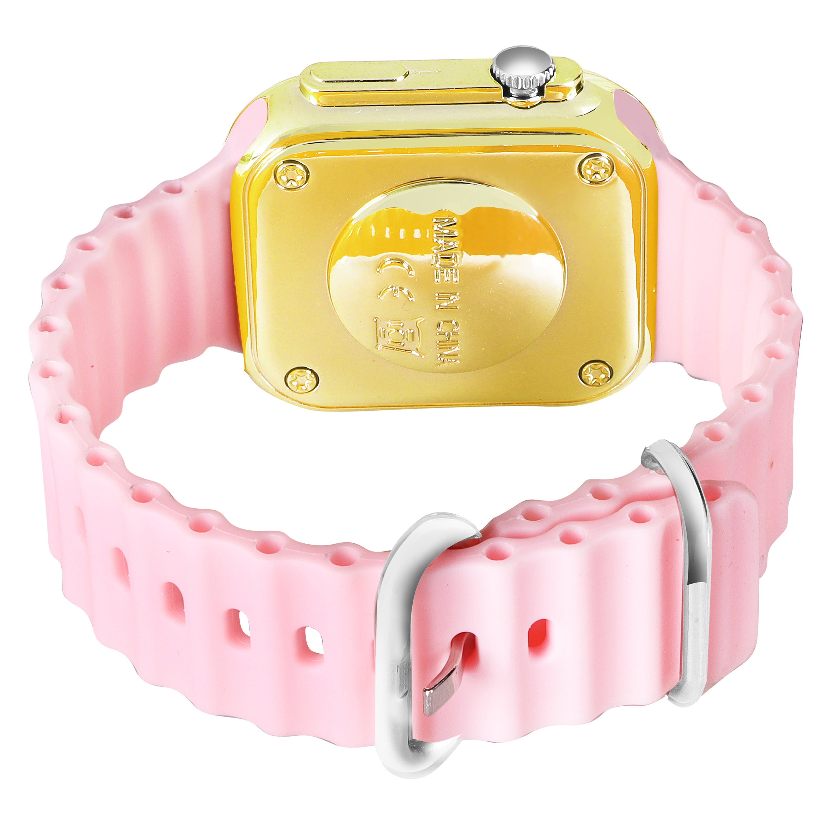 LOIS CARON D-1035 Teenagers LED Luxurious Fashion Silicone Light  Pink Colored Digital Watch - For Boys & Girls