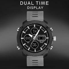 Analog-Digital Sports Watch: Chronograph, Dual Time, Alarm, Stopwatch, Water-Resistant, Shock-Resistant, Back Light Display- The Perfect Watches for Men LCDA8008