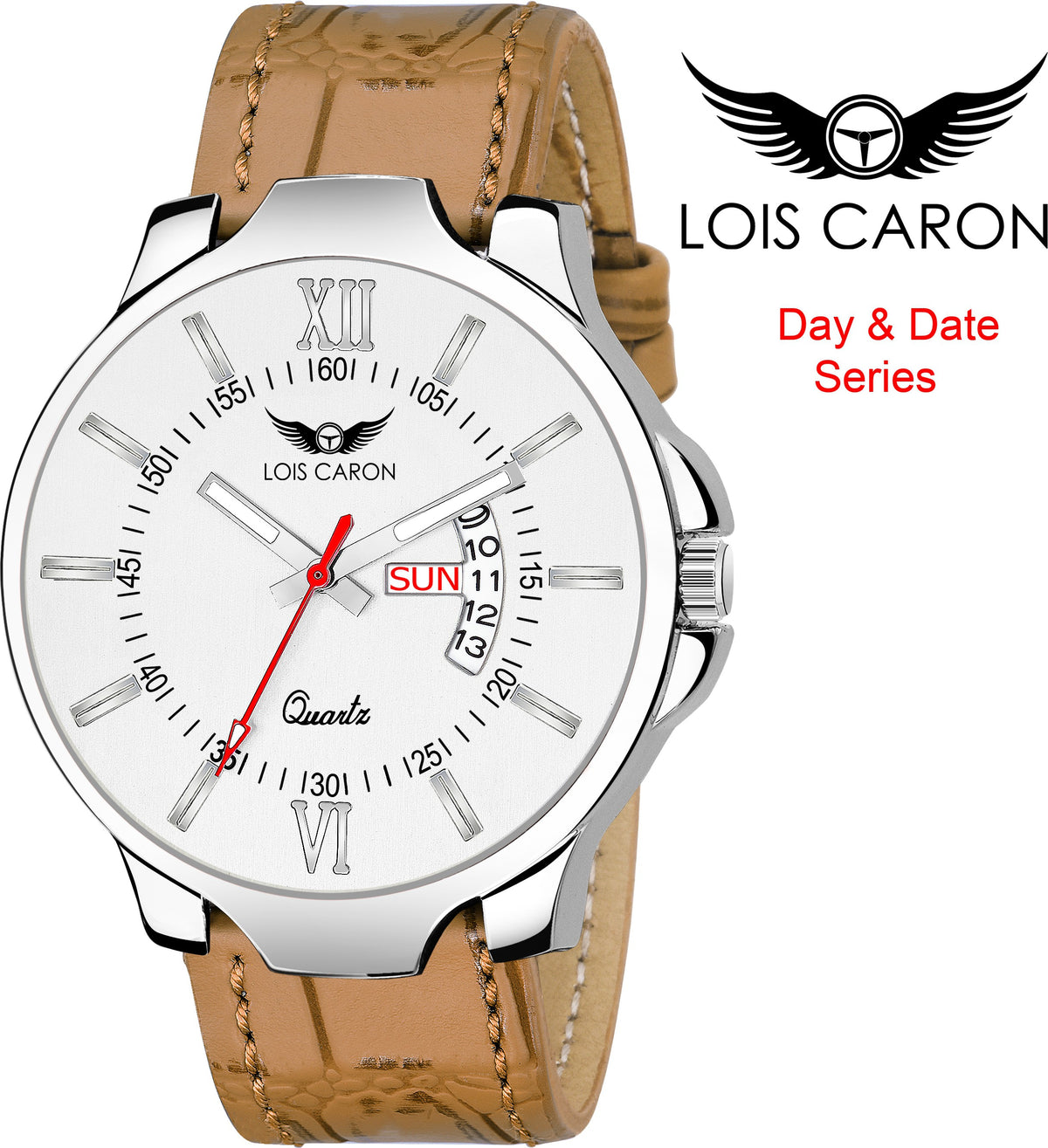 LOIS CARON LCS-4116 Croco Strap Trending Day & Date Functioning For Boys Analog Watch  - For Men