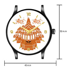 Ayodhya Mandir watch || Ram ji watch || ayodhya mandir watch || rama watch || Long Lasting Black Slim Case and High Quality Smart watch's Strap Analog Watch - For Men || watch for men || watch for boys ||  LCS-8815