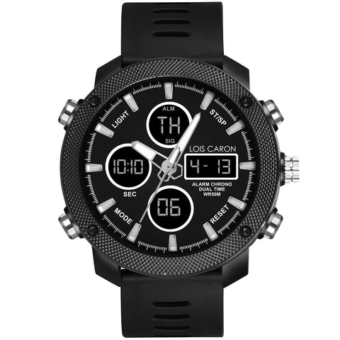 LOIS CARON D-1035 Teenagers LED Luxurious Fashion Silicone Orange Colored Digital Watch - For Boys & Girls