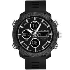 Analog-Digital Sports Watch: Chronograph, Dual Time, Alarm, Stopwatch, Water-Resistant, Shock-Resistant, Back Light Display- The Perfect Watches for Men LCDA8007