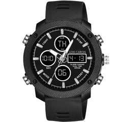 Analog-Digital Sports Watch: Chronograph, Dual Time, Alarm, Stopwatch, Water-Resistant, Shock-Resistant, Back Light Display- The Perfect Watches for Men LCDA8007