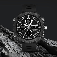 Analog-Digital Sports Watch: Chronograph, Dual Time, Alarm, Stopwatch, Water-Resistant, Shock-Resistant, Back Light Display- The Perfect Watches for Men LCDA8007