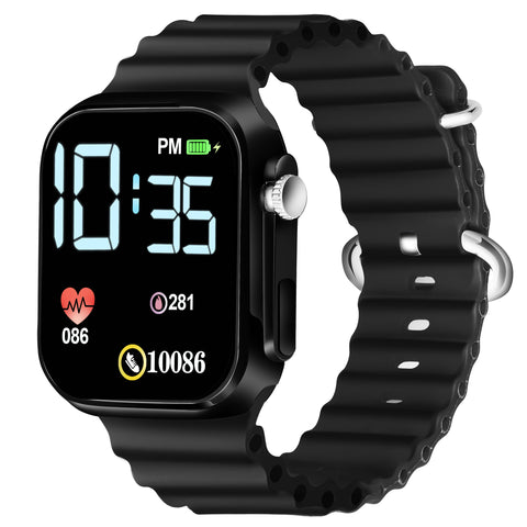 LOIS CARON D-1035 Teenagers LED Luxurious Fashion Silicone Black Colored Digital Watch - For Boys & Girls