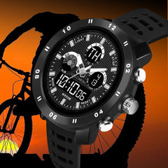 Analog-Digital Sports Watch: Chronograph, Dual Time, Alarm, Stopwatch, Water-Resistant, Shock-Resistant, Back Light Display- The Perfect Watches for Men LCDA8010