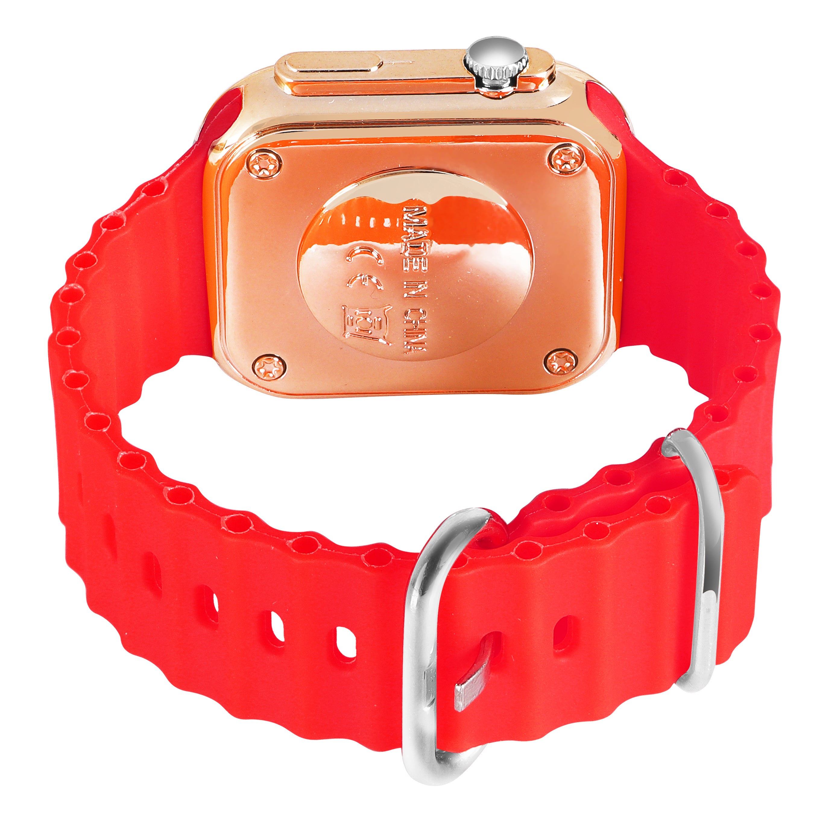 LOIS CARON D-1035 Teenagers LED Luxurious Fashion Silicone Red Colored Digital Watch - For Boys & Girls