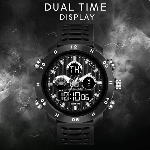 LOIS CARON D-1035 Teenagers LED Luxurious Fashion Silicone Red Colored Digital Watch - For Boys & Girls