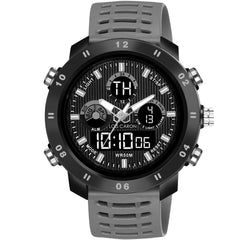 Analog-Digital Sports Watch: Chronograph, Dual Time, Alarm, Stopwatch, Water-Resistant, Shock-Resistant, Back Light Display- The Perfect Watches for Men LCDA8011