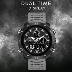 Analog-Digital Sports Watch: Chronograph, Dual Time, Alarm, Stopwatch, Water-Resistant, Shock-Resistant, Back Light Display- The Perfect Watches for Men LCDA8011