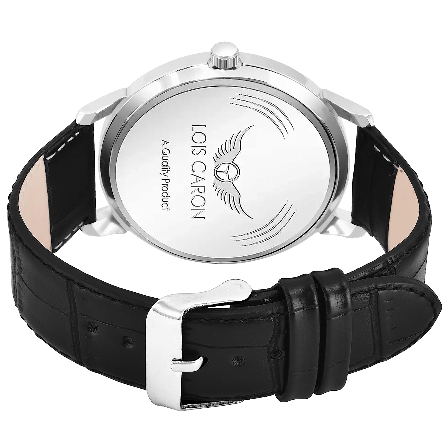 LOIS CARON Ultra Slim Series Black Dial & Black Leather Strap for Boys Analog Watch - for Men LCS-4254