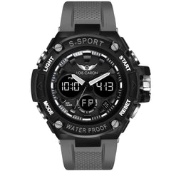 Analog-Digital Sports Watch: Chronograph, Dual Time, Alarm, Stopwatch, Water-Resistant, Shock-Resistant, Back Light Display- The Perfect Watches for Men LCDA8003