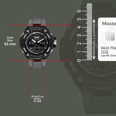 Analog-Digital Sports Watch: Chronograph, Dual Time, Alarm, Stopwatch, Water-Resistant, Shock-Resistant, Back Light Display- The Perfect Watches for Men LCDA8003