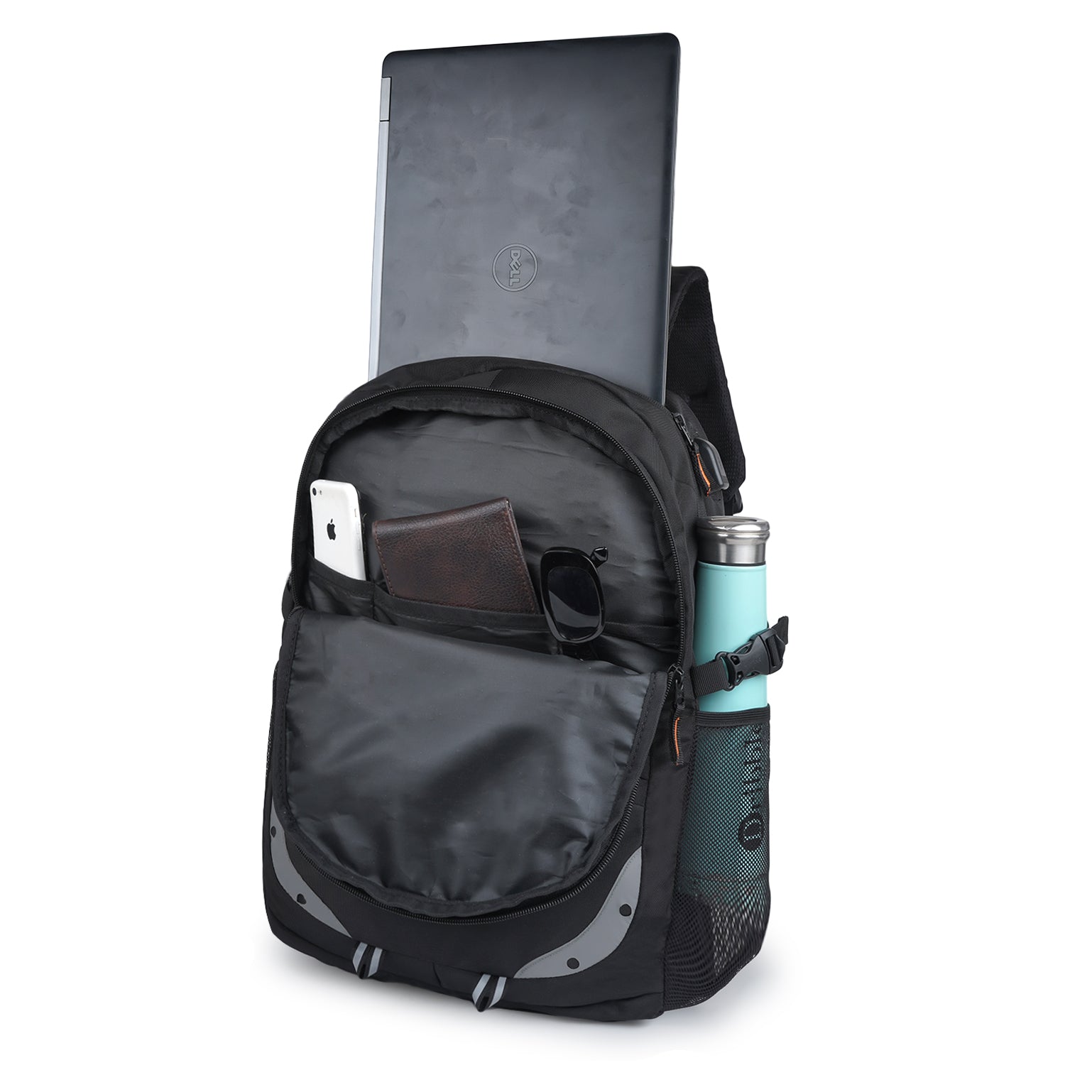 LOIS CARON  Large 35 L Laptop Backpack  Black Color Laptop Backpack With Usb Charging Port, College Computer Bag  (Black) LCB-057