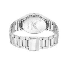 Lois Caron LCS-8313 Men's Quartz Analog Watch with Day & Date Display, Stainless Steel Strap – Stylish Square Dial