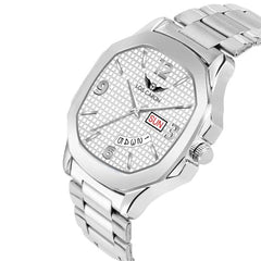 Lois Caron LCS-8314 Men's Quartz Analog Watch with Day & Date Display, Stainless Steel Strap – Stylish Square Dial (Copy)
