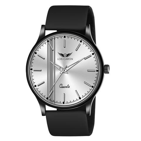 Long Lasting Black Platting With Slim Case and High Quality Silicon Strap Boys Analog Watch - For Men LCS-8806